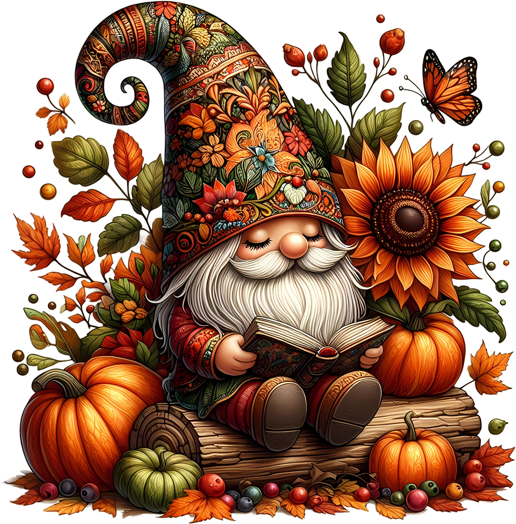 Cute Fall Gnomes Graphic T-shirt S-5X