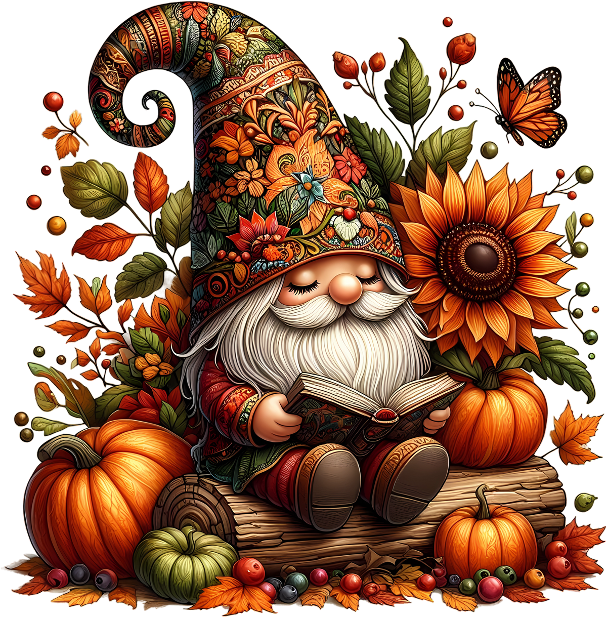 Cute Fall Gnomes Graphic T-shirt S-5X