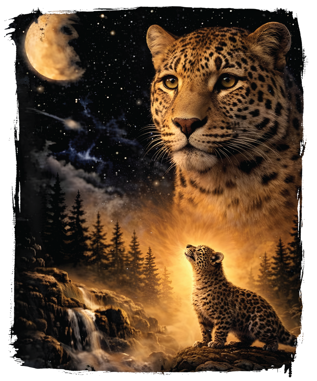Animals By Moonlight Heat Transfer Print for Custom Apparel Designs