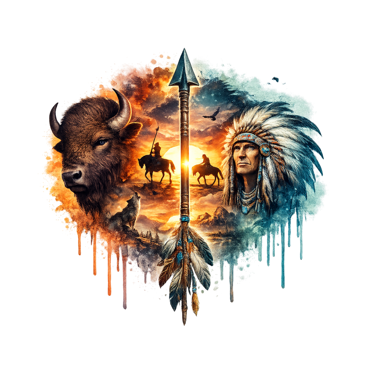 Misc. Double Exposure Nature Graphic T-shirt S-5X