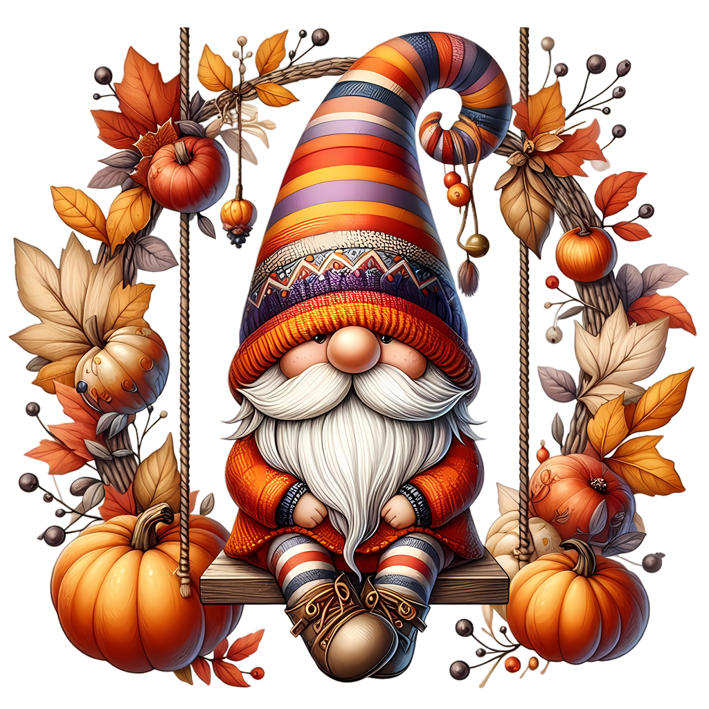 Cute Fall Gnomes Graphic T-shirt S-5X