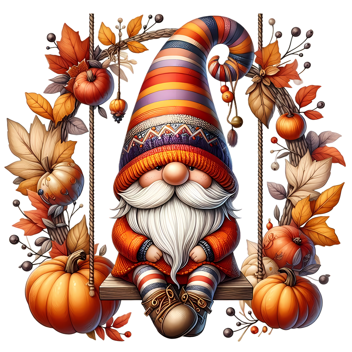Cute Fall Gnomes Graphic T-shirt S-5X