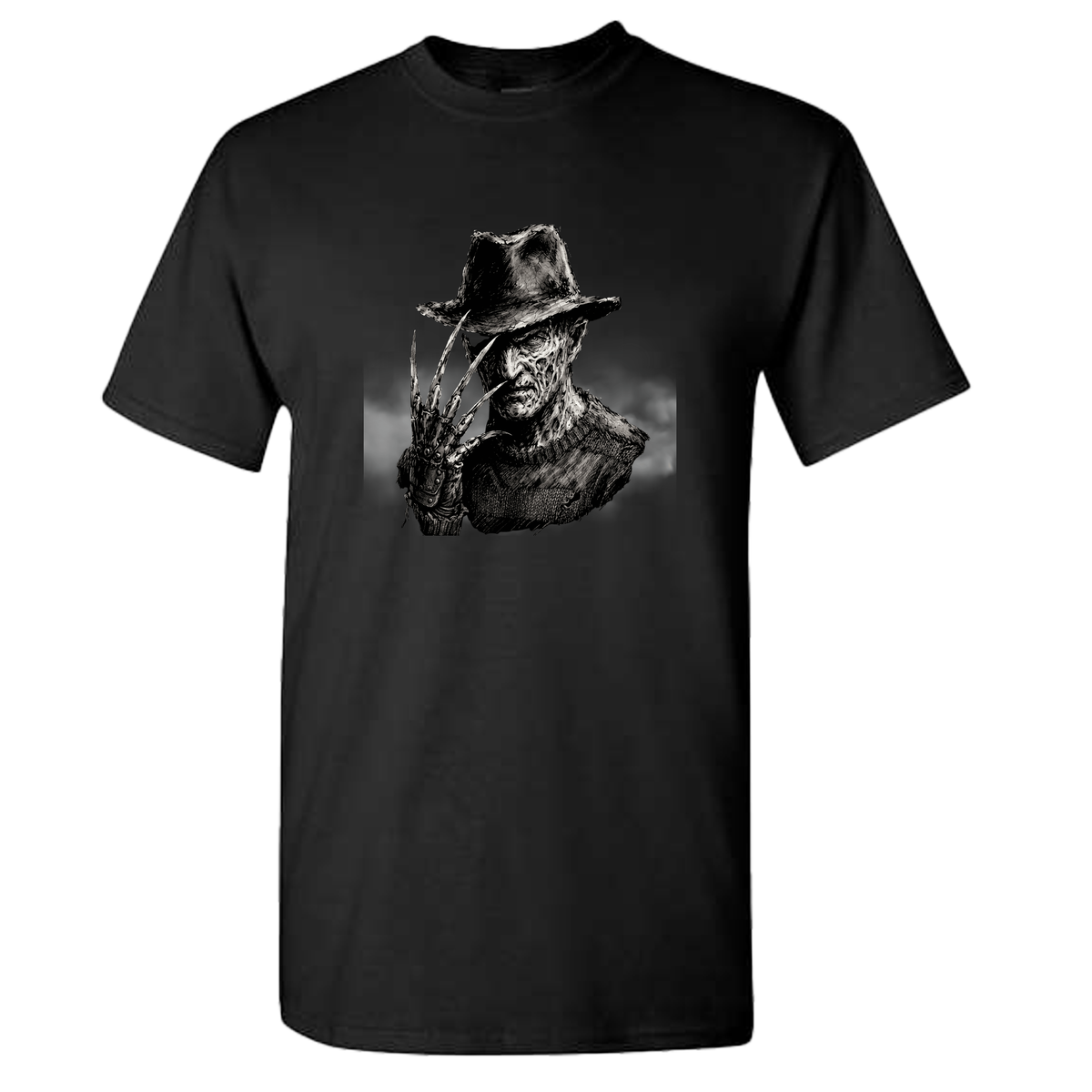 Black & White Horror Icons Graphic T-shirt S-5X Black Only