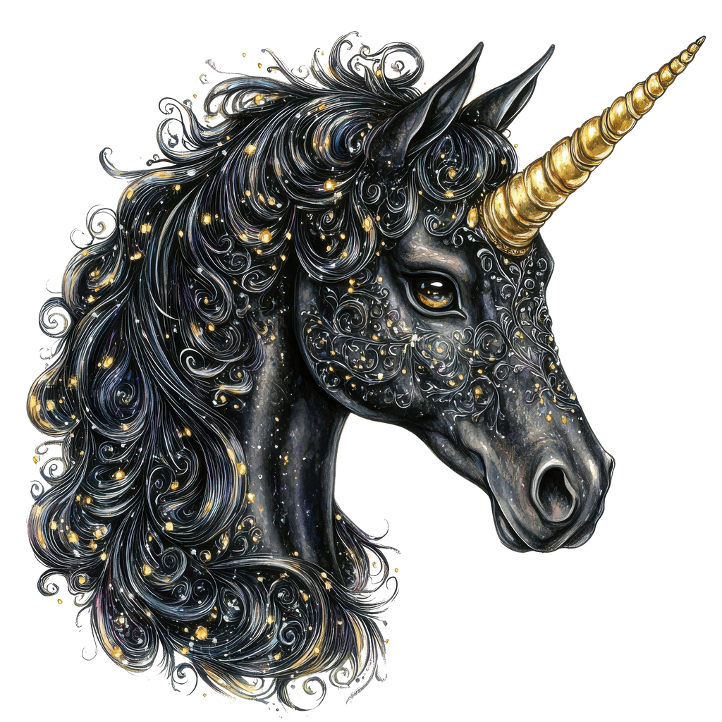 12 Black Unicorns Heat Transfer