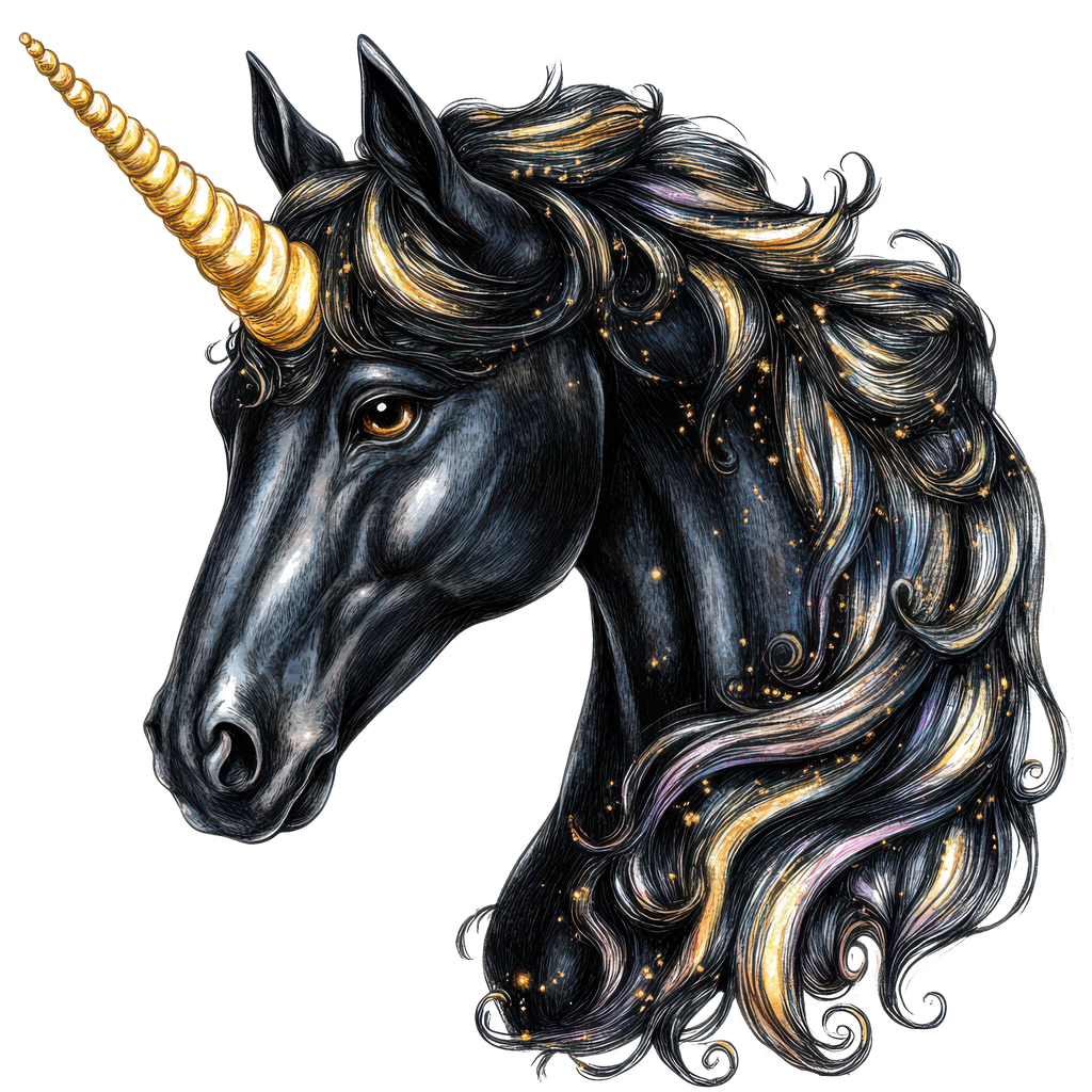 12 Black Unicorns Heat Transfer