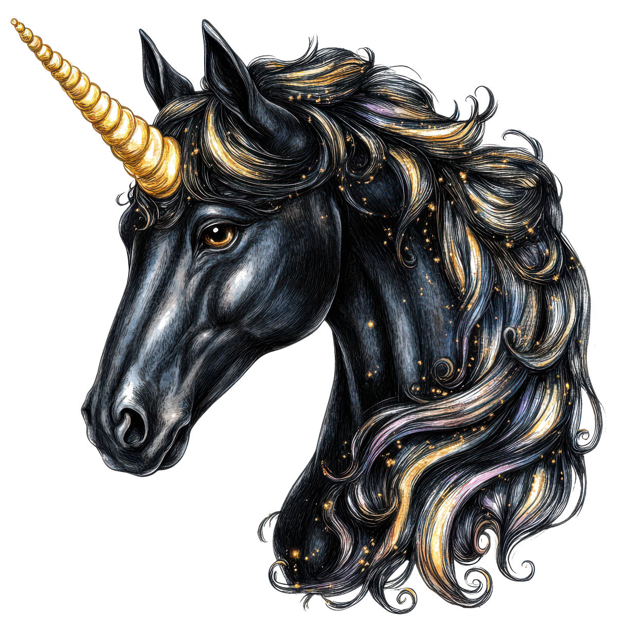 12 Black Unicorns Heat Transfer