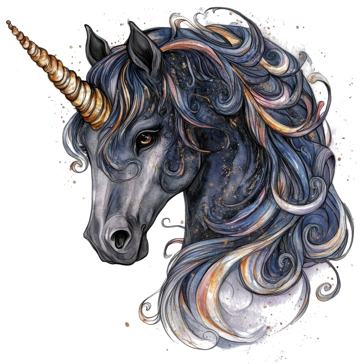12 Black Unicorns Heat Transfer