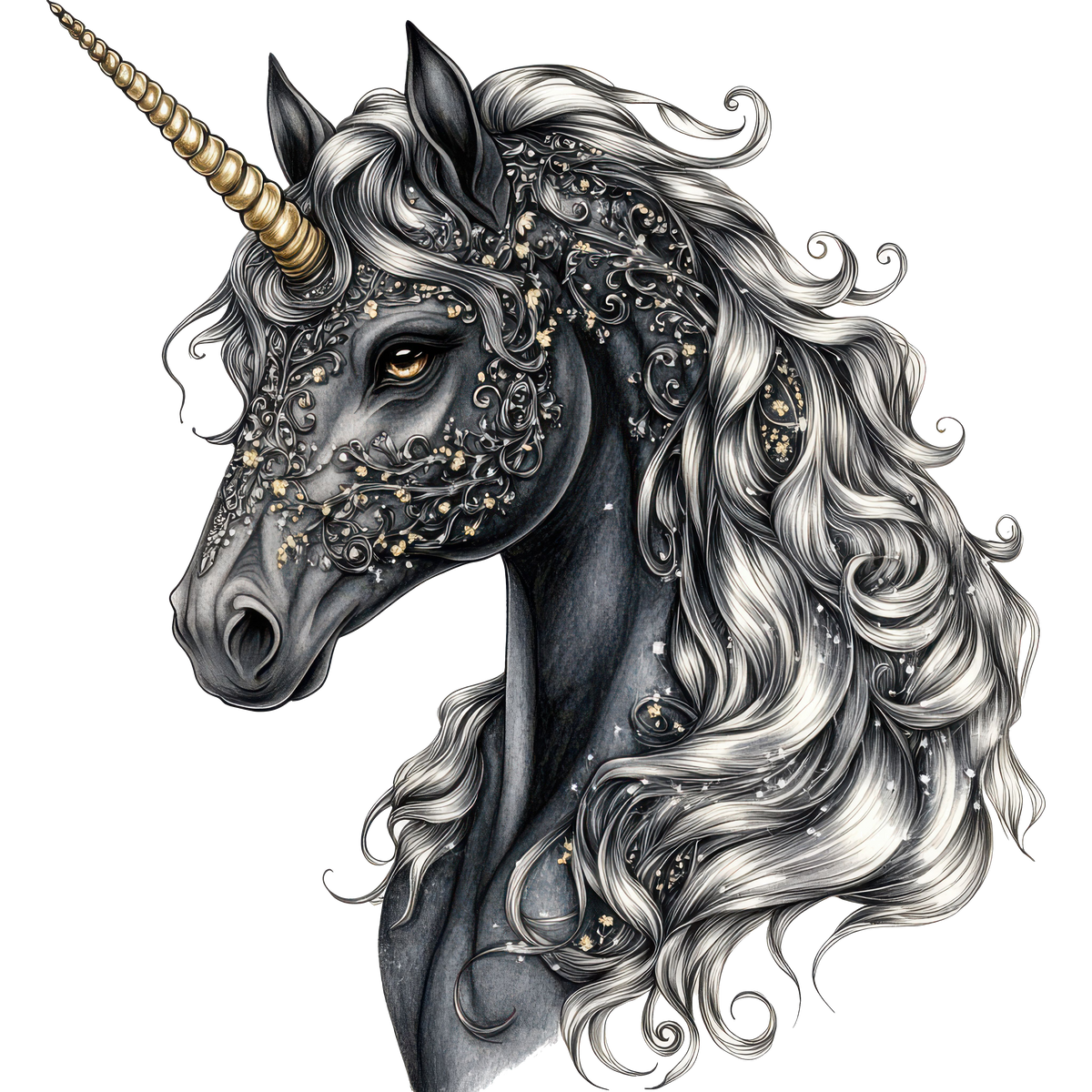 12 Black Unicorns Heat Transfer