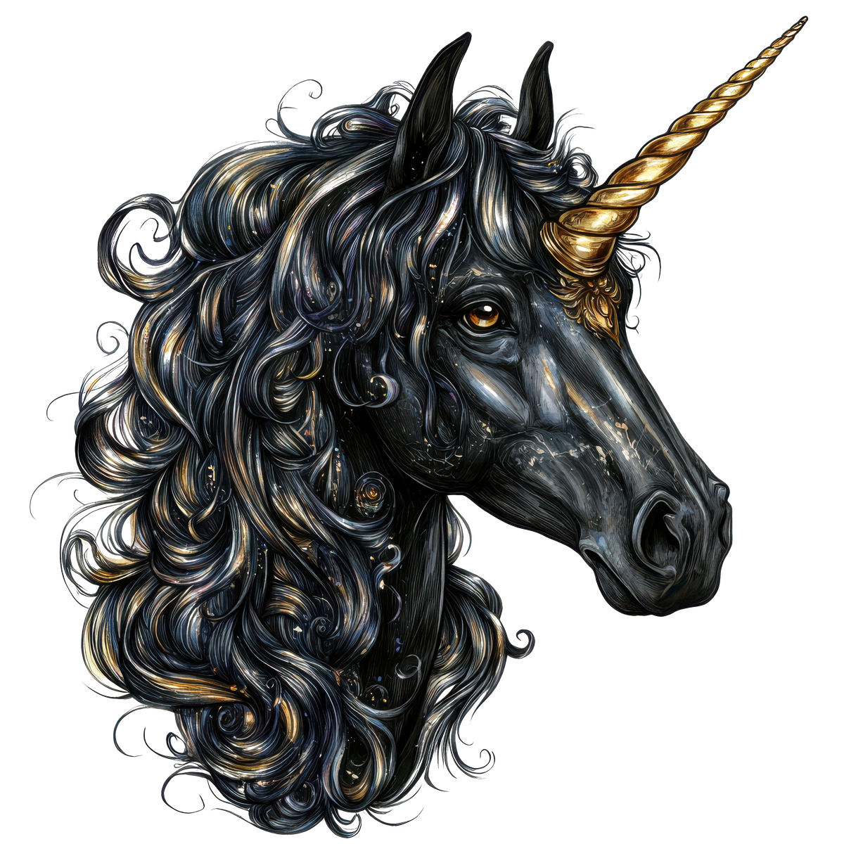 12 Black Unicorns Heat Transfer
