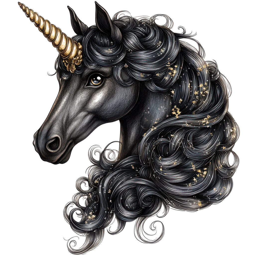 12 Black Unicorns Heat Transfer