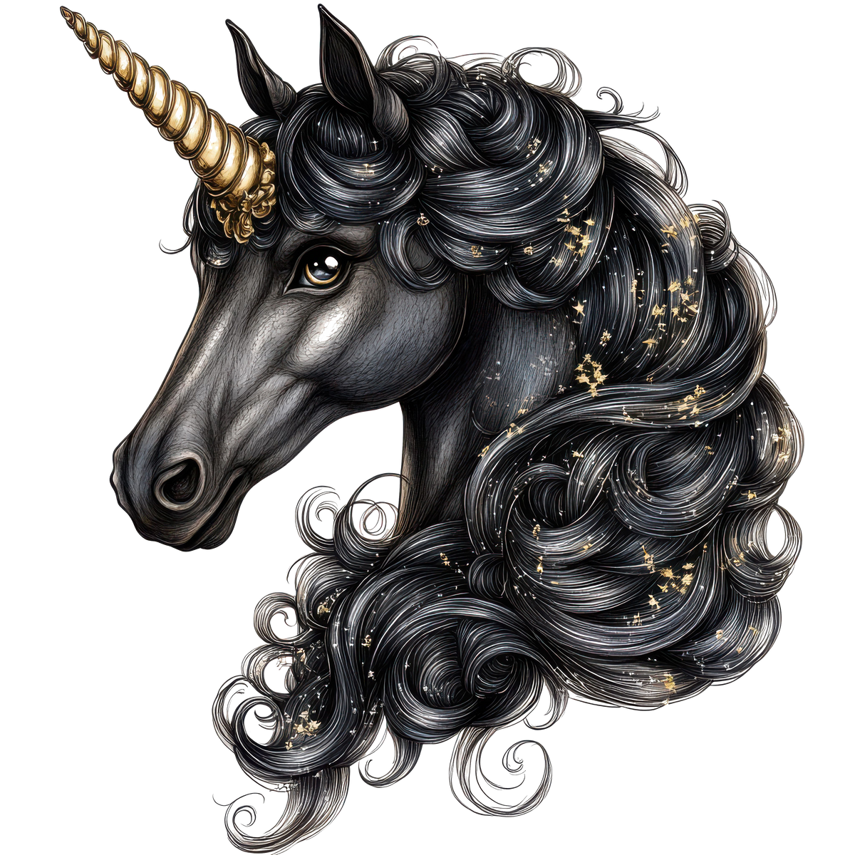 12 Black Unicorns Heat Transfer