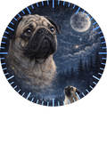 Dog with Moon 11.75in Clock