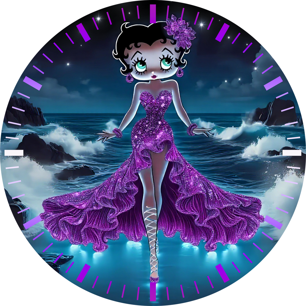 Betty Boop UV Printed MDF Wall Clock