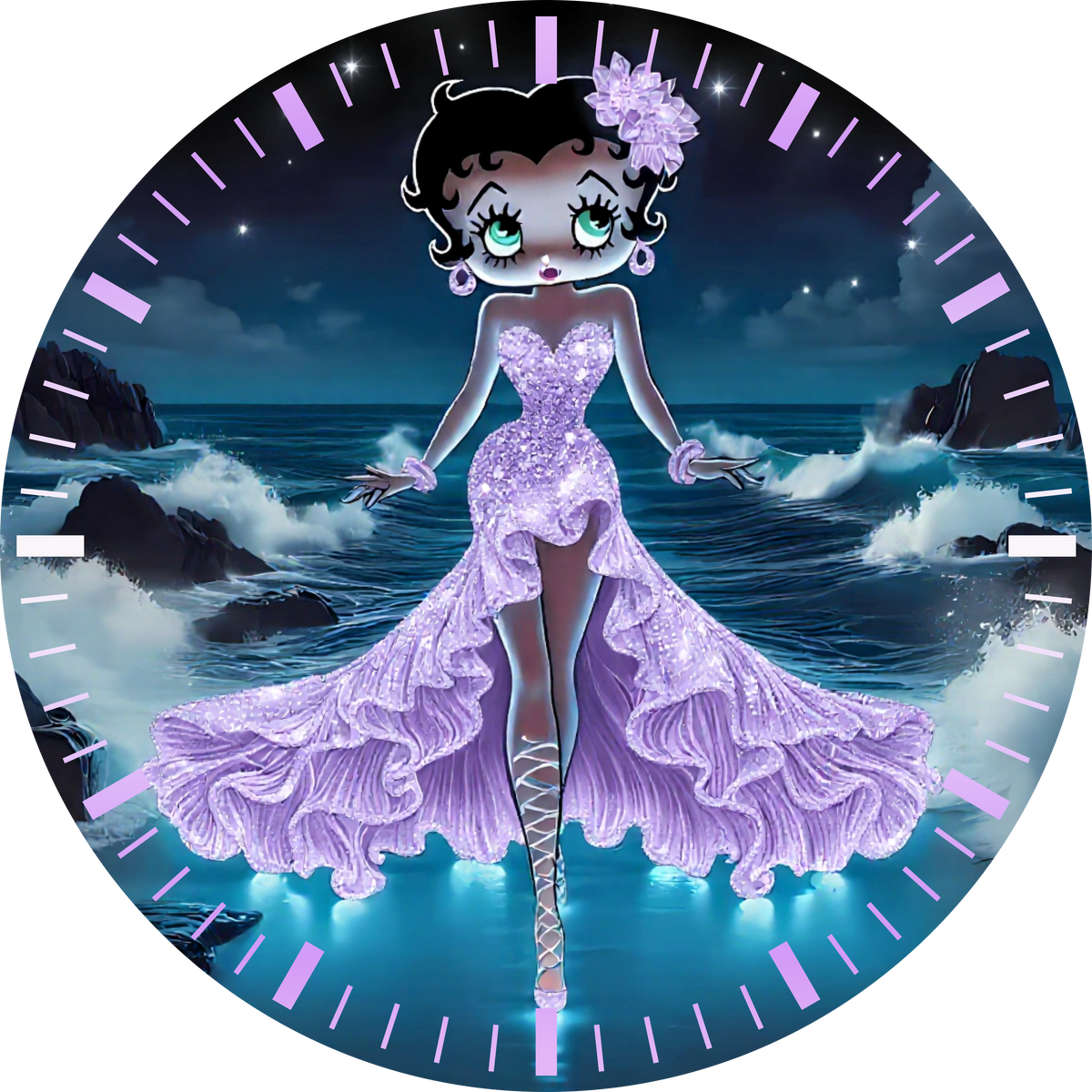 Betty Boop UV Printed MDF Wall Clock