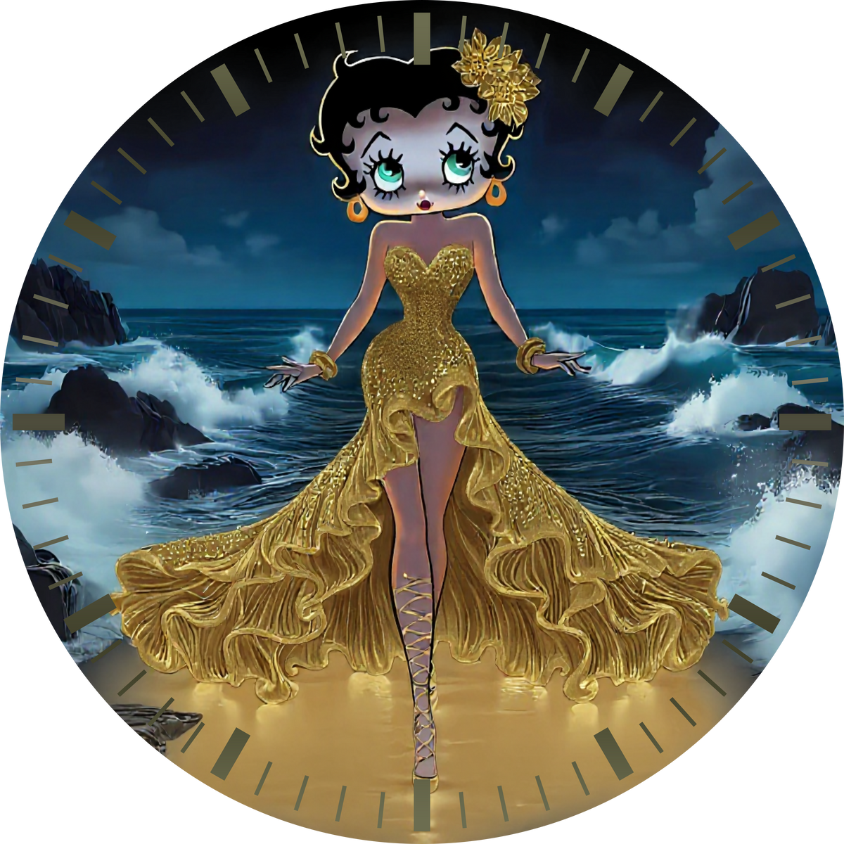 Betty Boop UV Printed MDF Wall Clock
