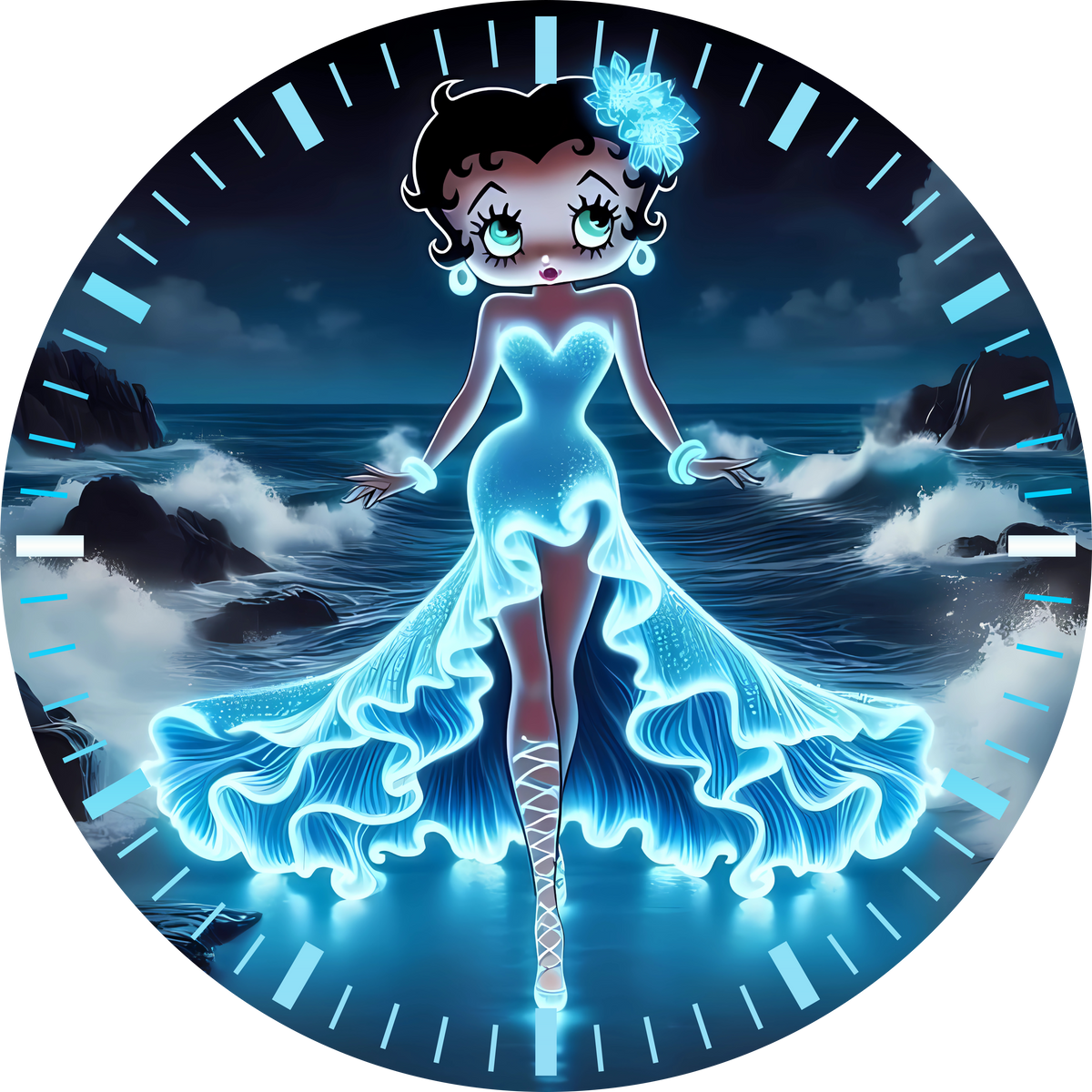 Betty Boop UV Printed MDF Wall Clock