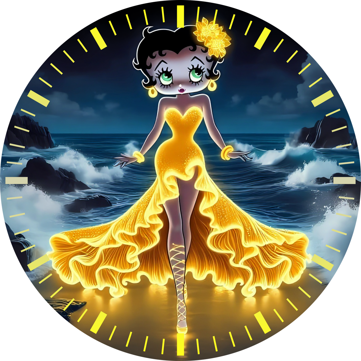 Betty Boop UV Printed MDF Wall Clock