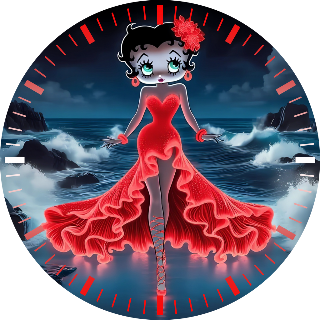 Betty Boop UV Printed MDF Wall Clock
