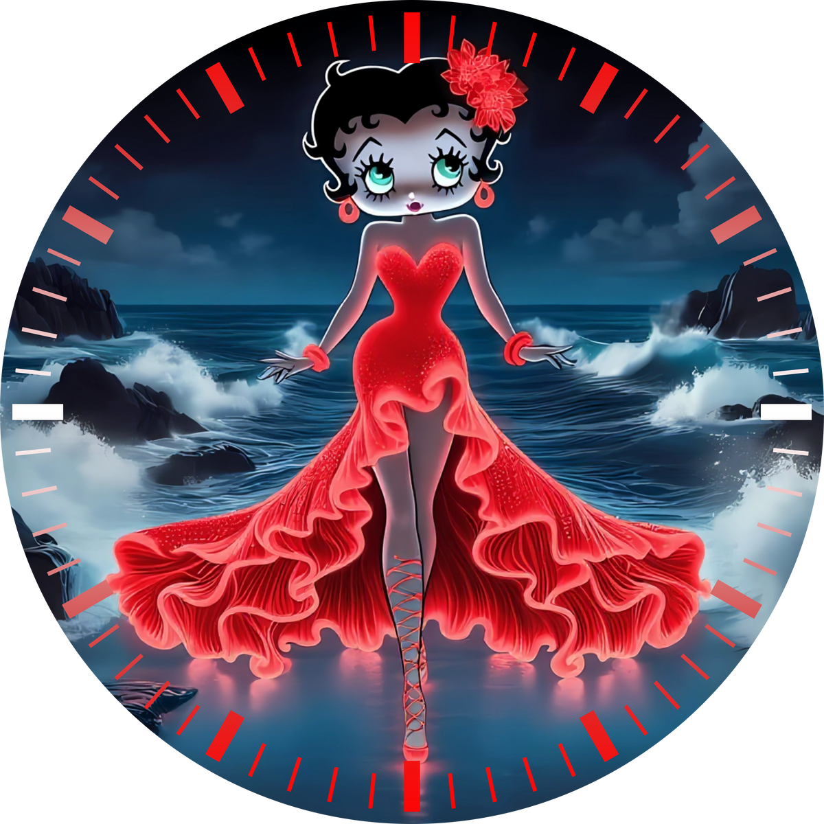 Betty Boop UV Printed MDF Wall Clock
