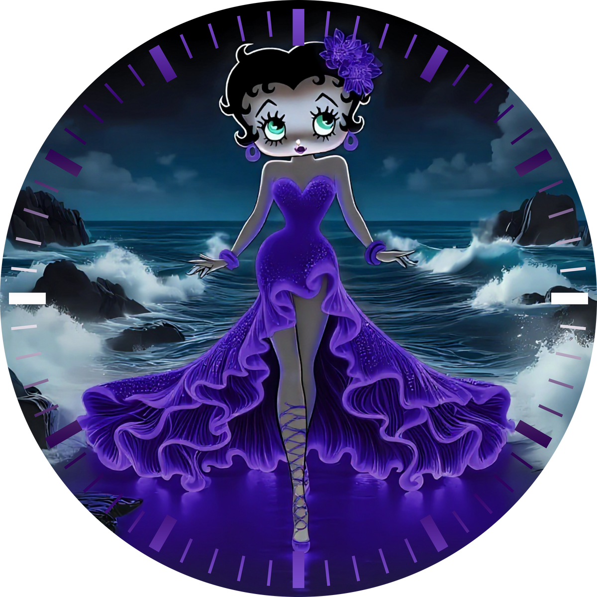 Betty Boop UV Printed MDF Wall Clock