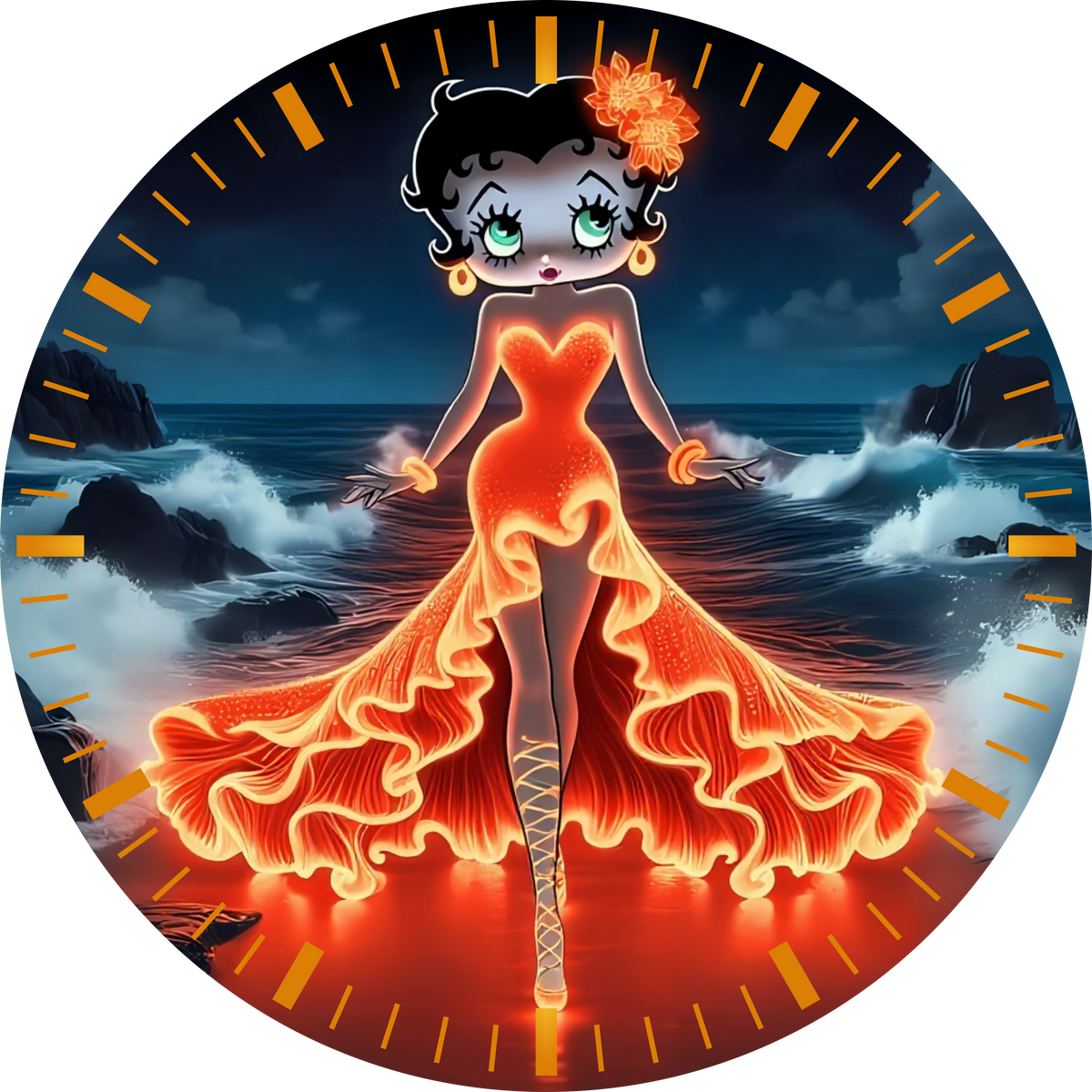 Betty Boop UV Printed MDF Wall Clock
