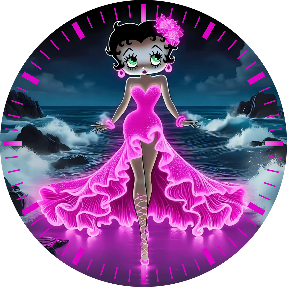 Betty Boop UV Printed MDF Wall Clock