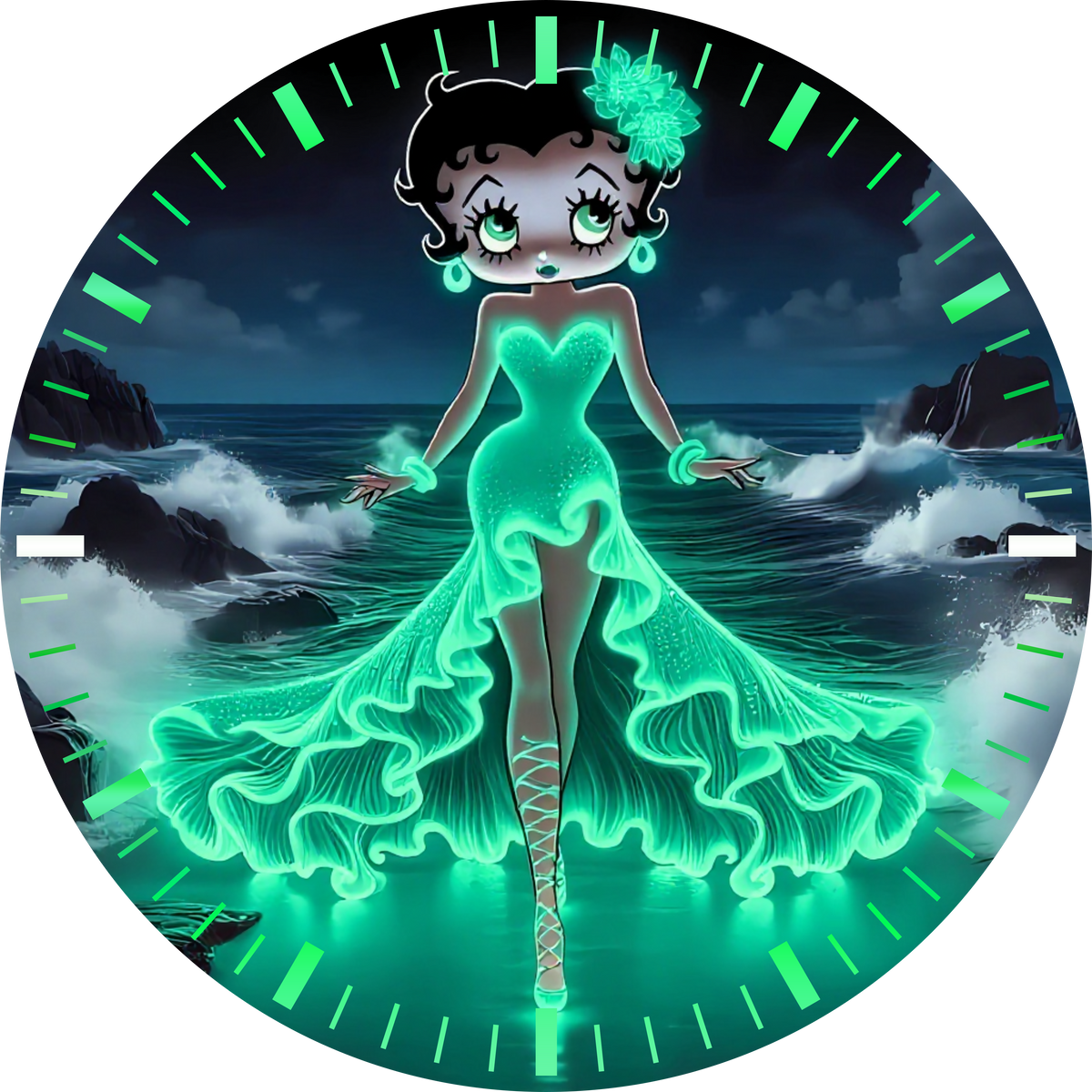 Betty Boop UV Printed MDF Wall Clock