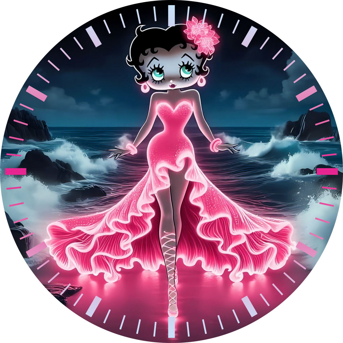 Betty Boop UV Printed MDF Wall Clock