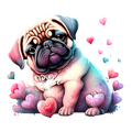 Luv Pugs Heat Transfer