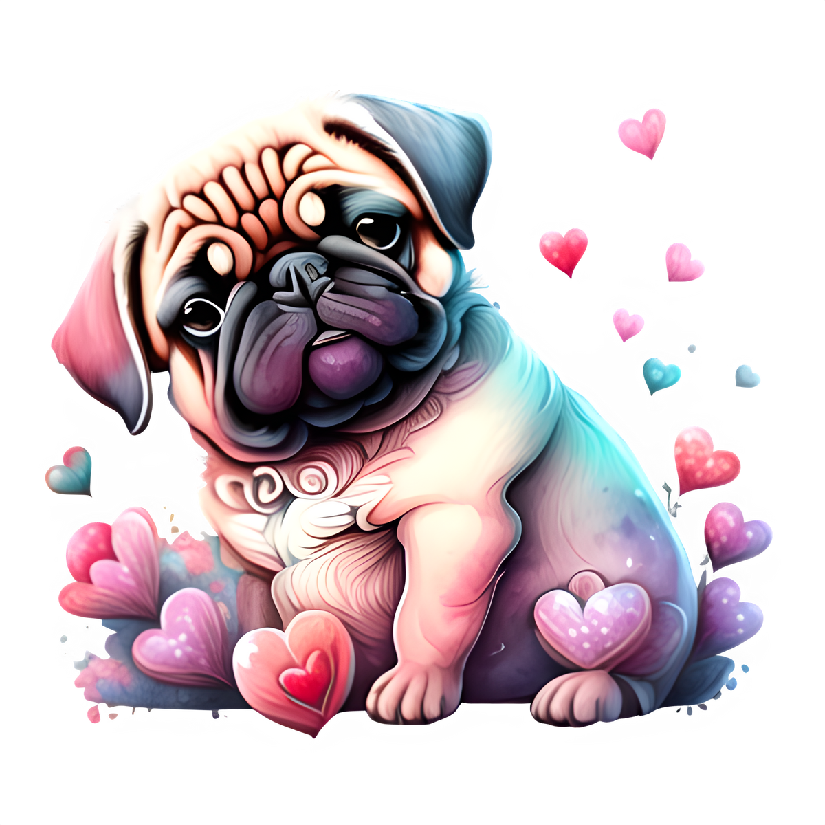 Luv Pugs Heat Transfer