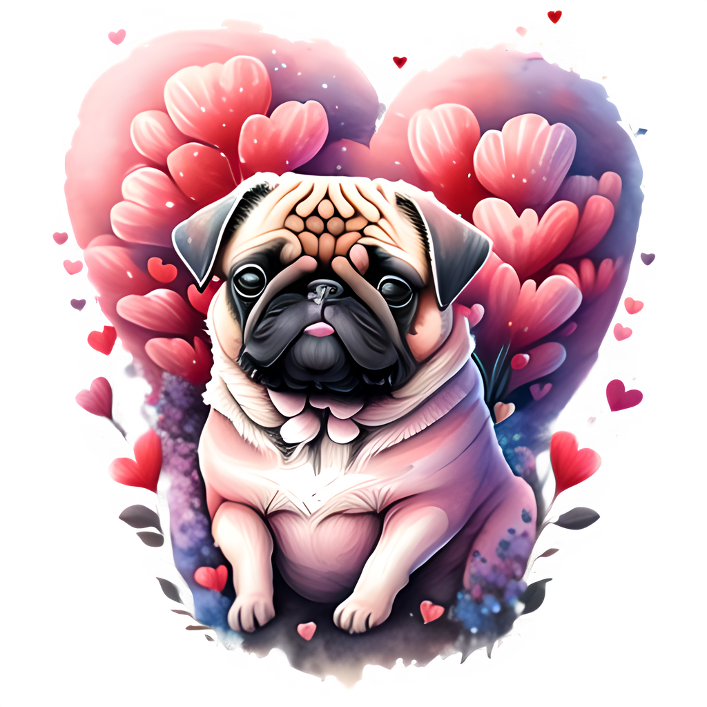 Luv Pugs Heat Transfer