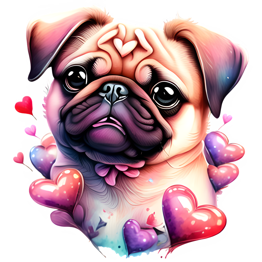 Luv Pugs Heat Transfer