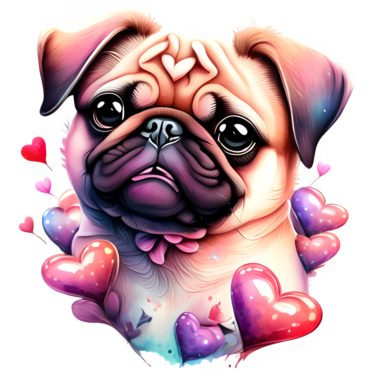 Luv Pugs Heat Transfer