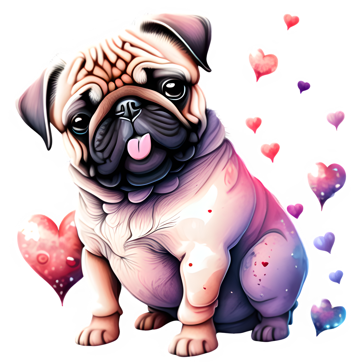 Luv Pugs Heat Transfer