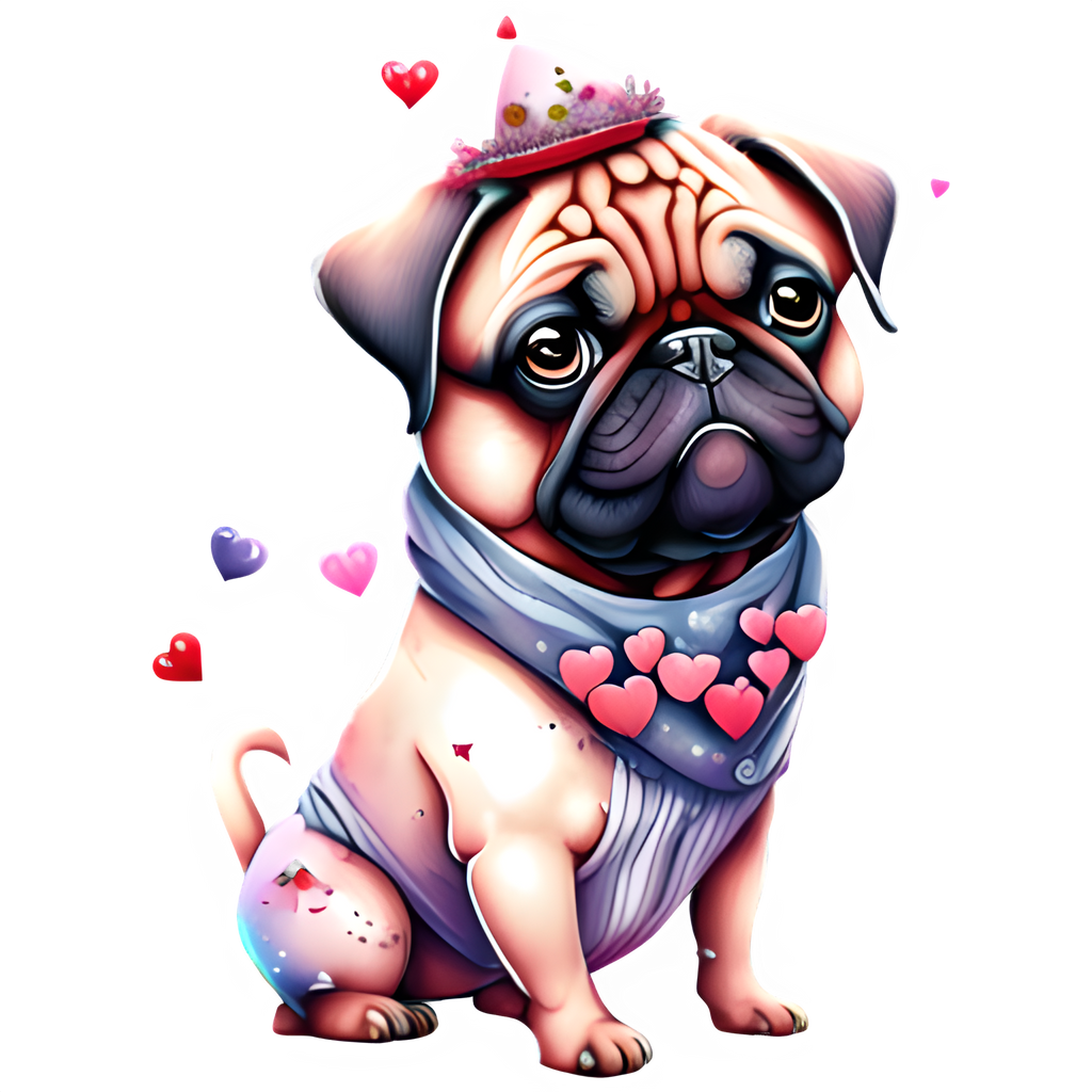 Luv Pugs Heat Transfer