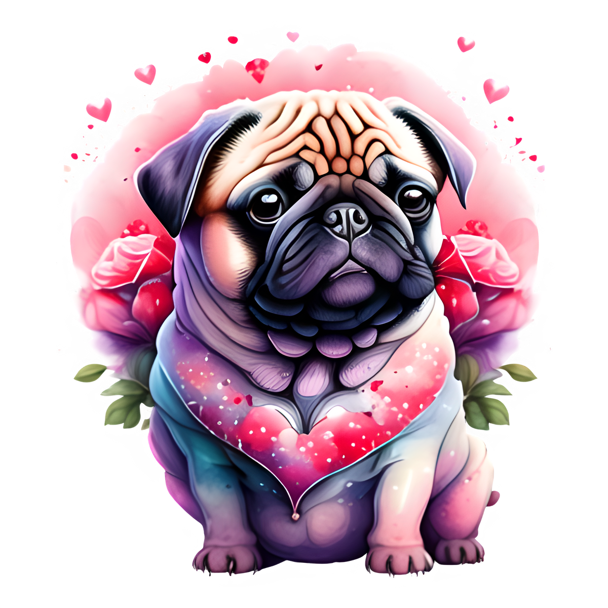 Luv Pugs Heat Transfer