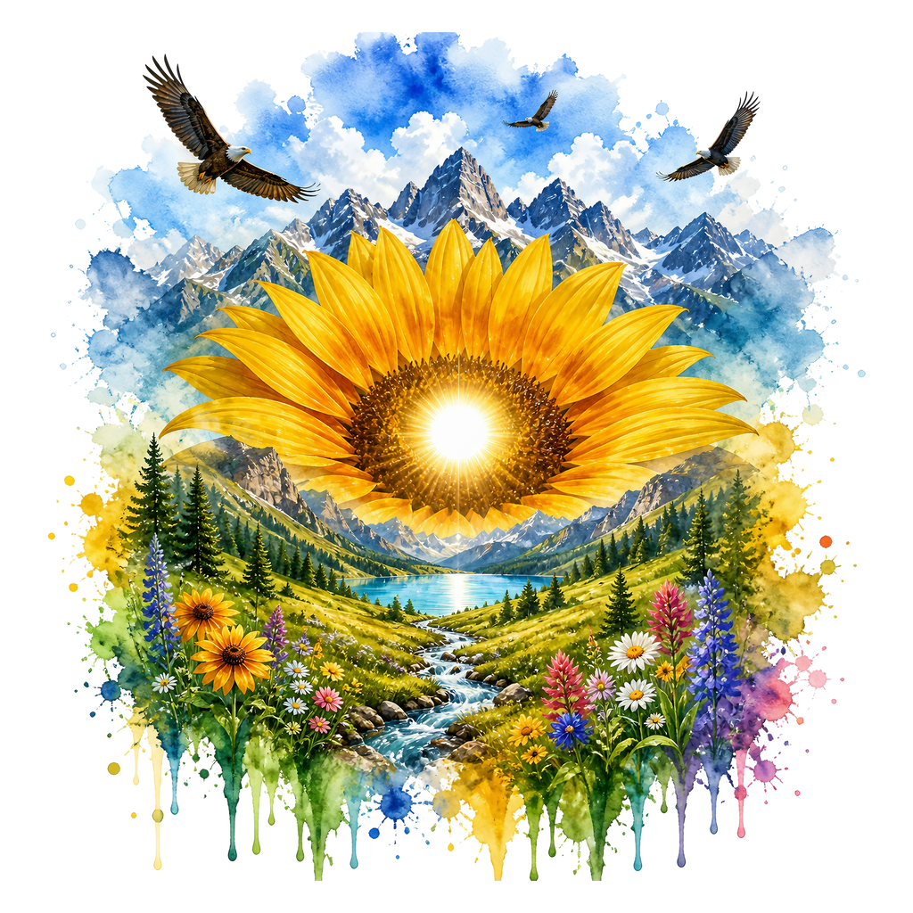 Double Exposure Floral Graphic T-shirt S-5X