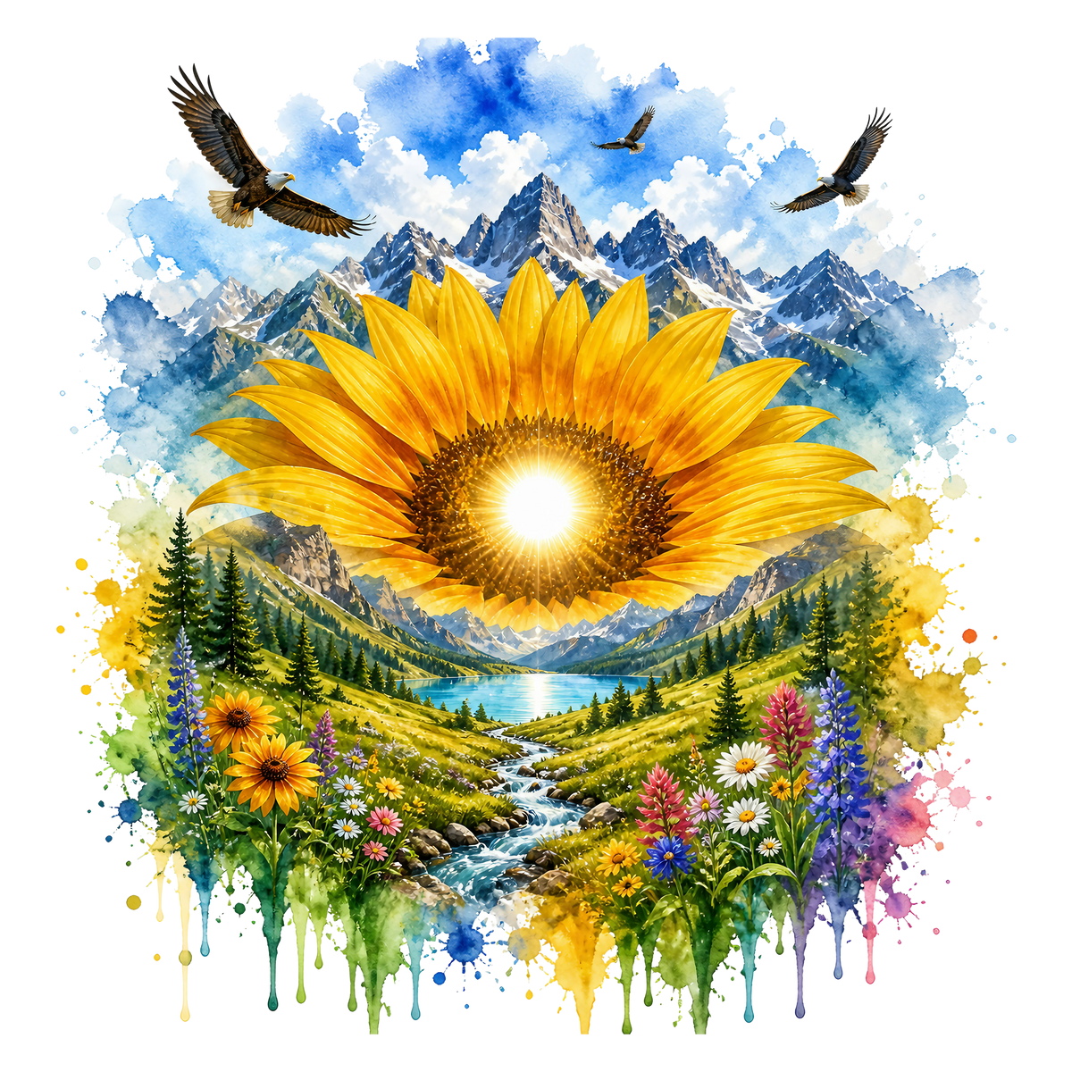 Double Exposure Floral Graphic T-shirt S-5X