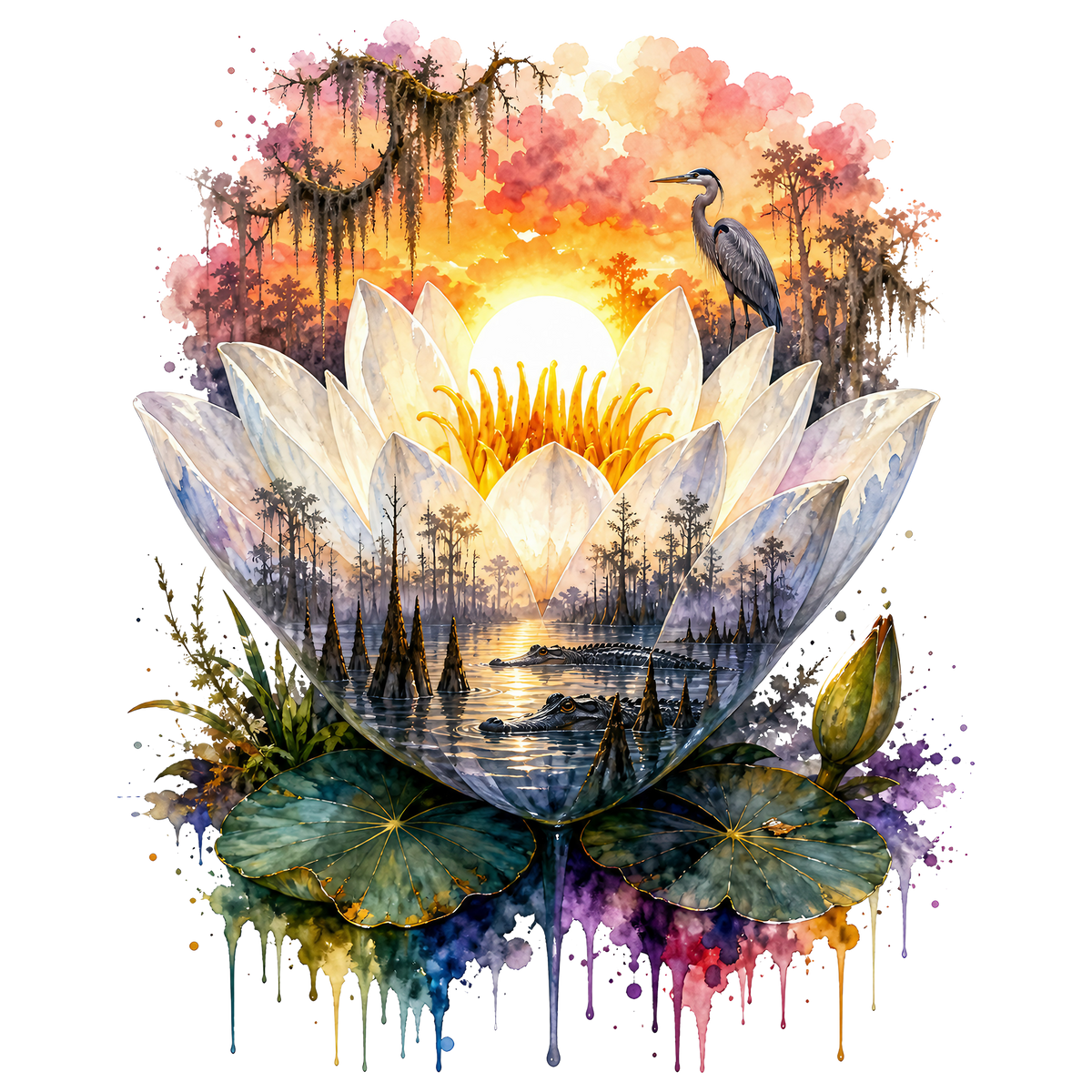 Double Exposure Floral Graphic T-shirt S-5X
