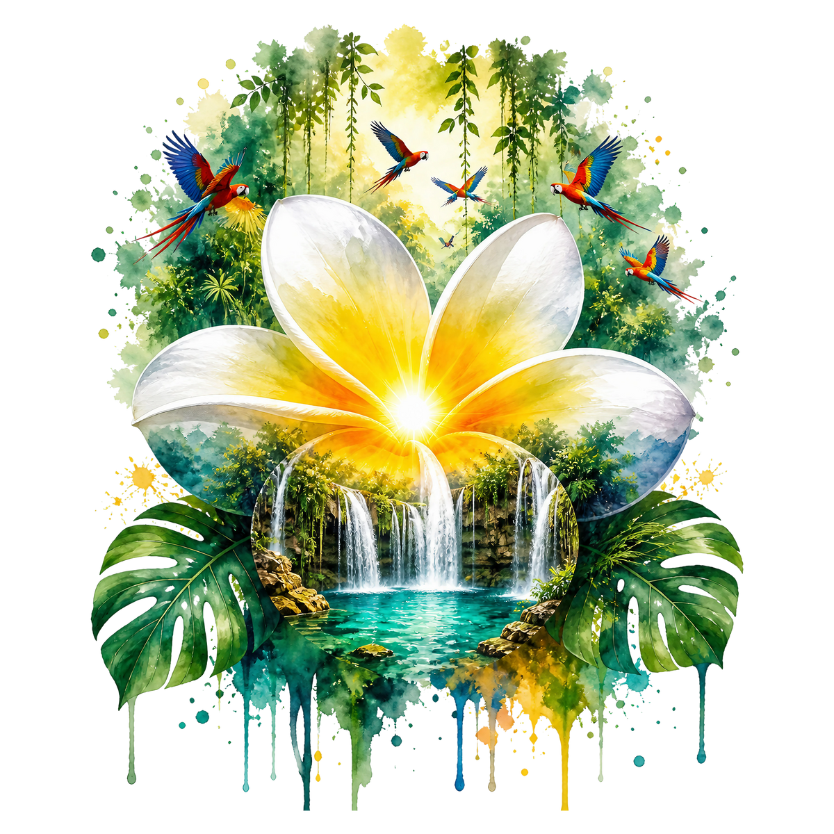 Double Exposure Floral Graphic T-shirt S-5X