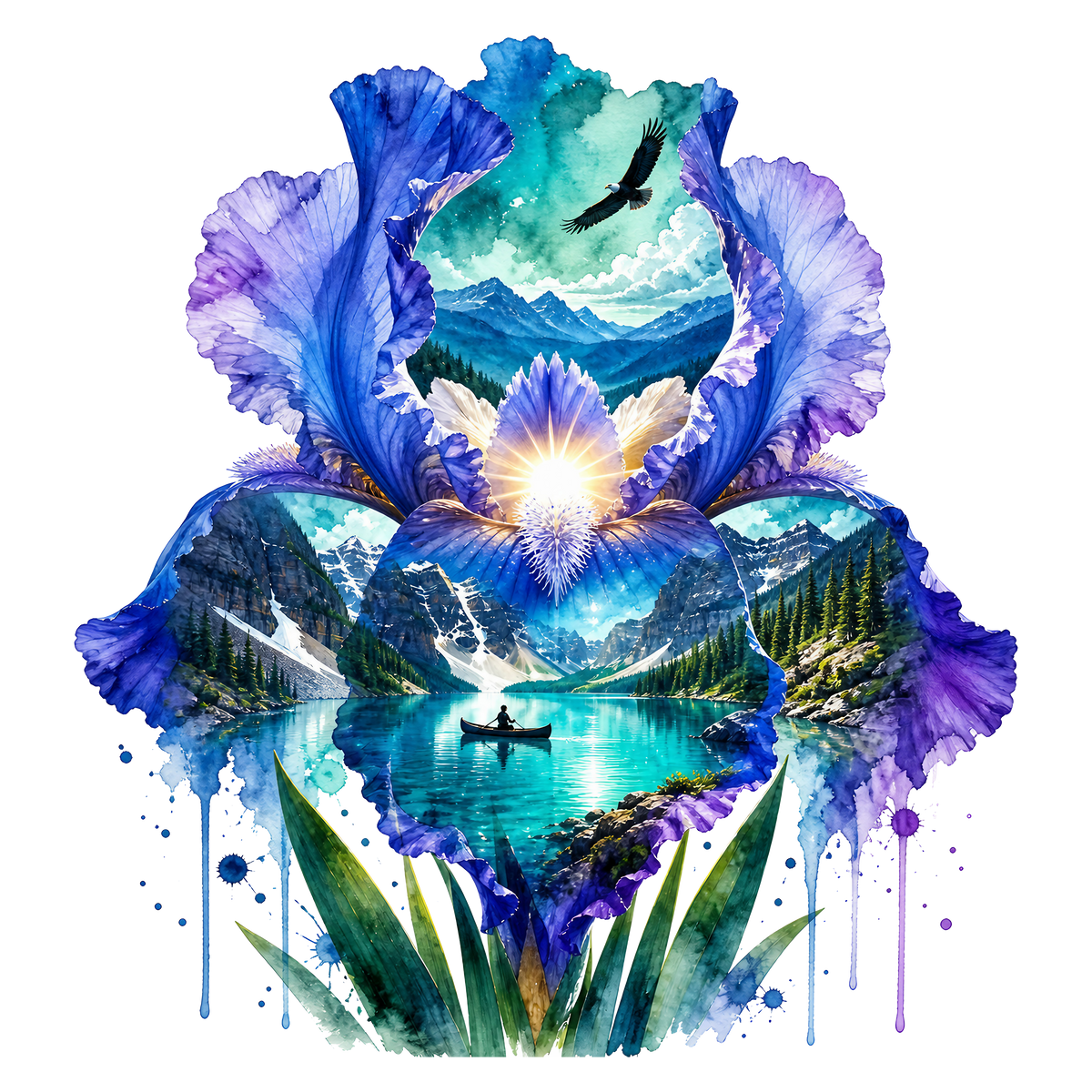 Double Exposure Floral Graphic T-shirt S-5X