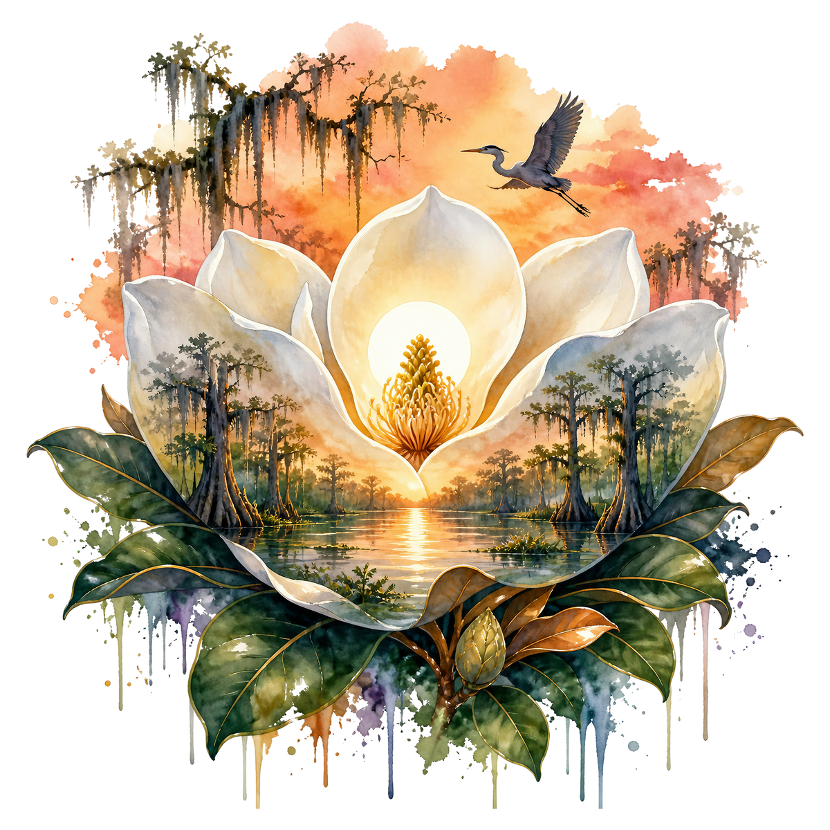 Double Exposure Floral Graphic T-shirt S-5X