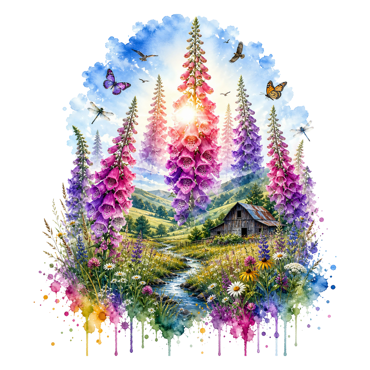 Double Exposure Floral Graphic T-shirt S-5X