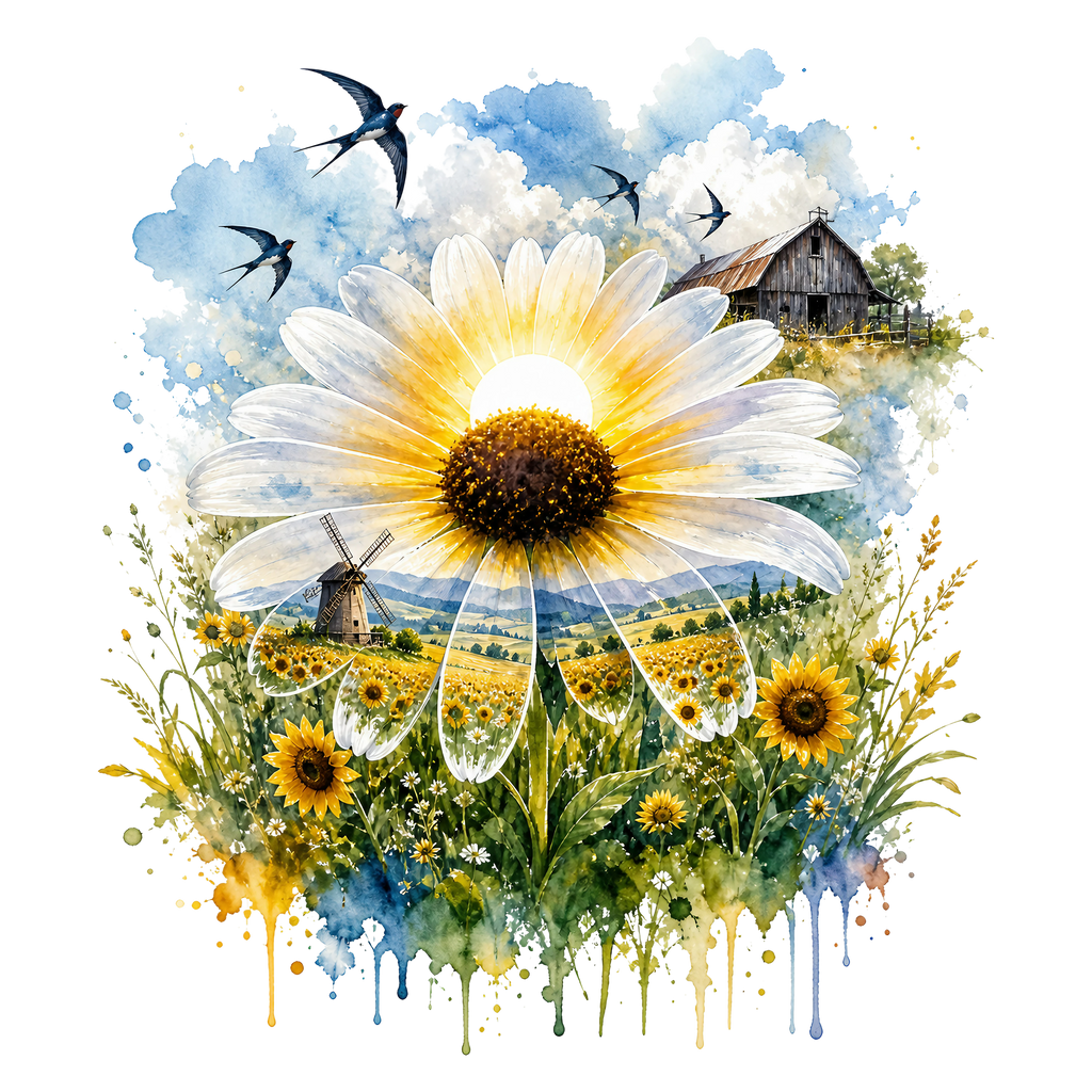 Double Exposure Floral Graphic T-shirt S-5X