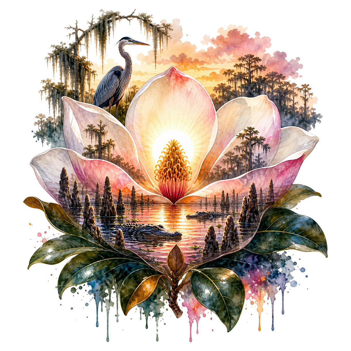 Double Exposure Floral Graphic T-shirt S-5X