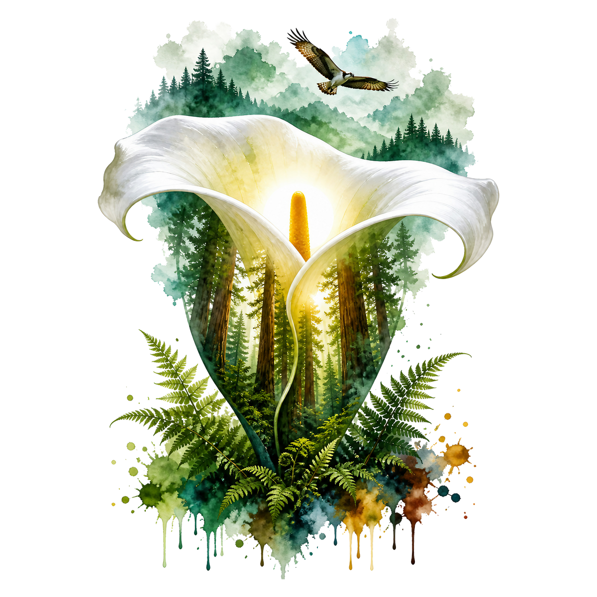 Double Exposure Floral Graphic T-shirt S-5X