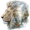 Lion Savannah Double Exposure Heat Transfer