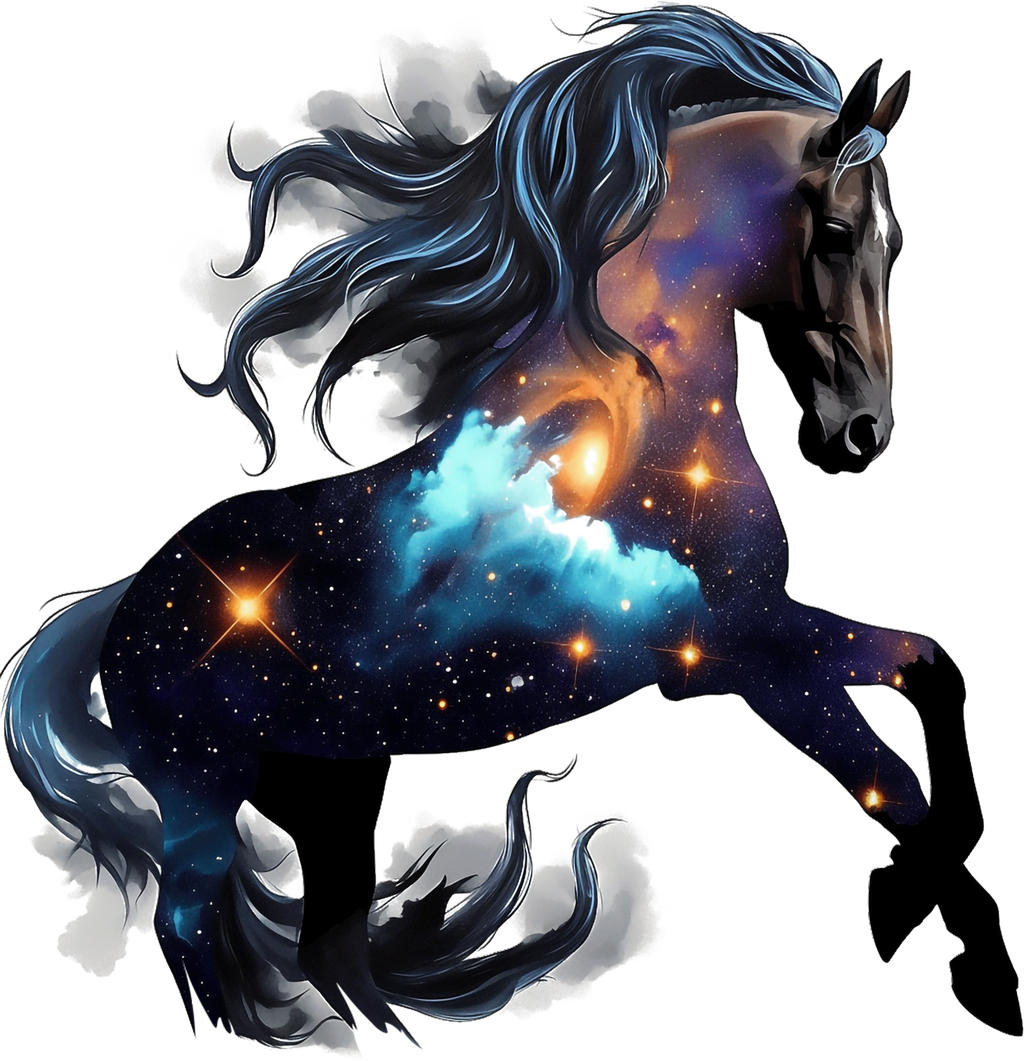Majestic Galaxy Horse Heat Transfer Print