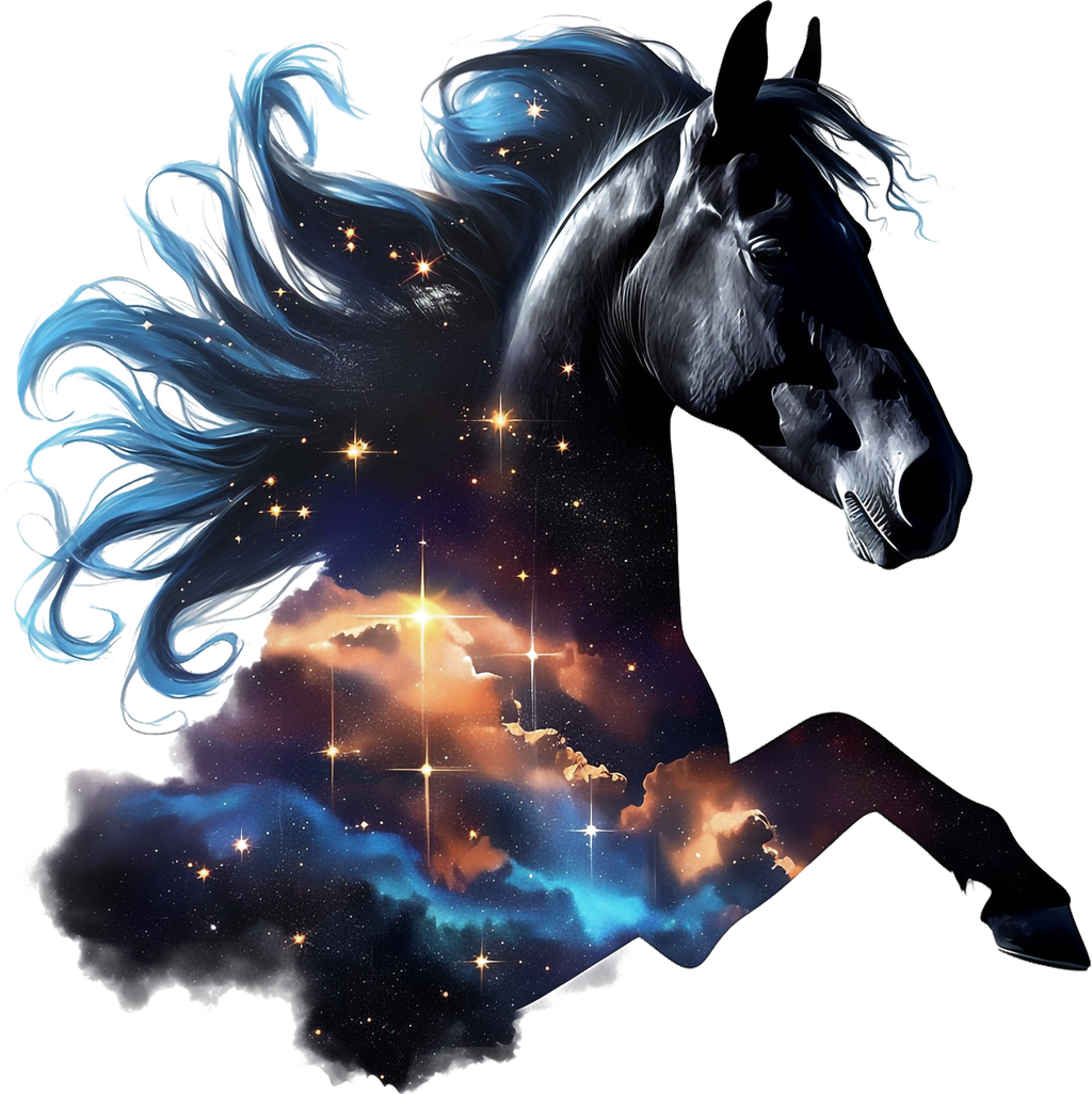 Majestic Galaxy Horse Heat Transfer Print