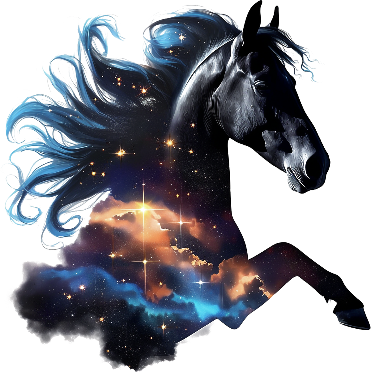 Majestic Galaxy Horse Heat Transfer Print